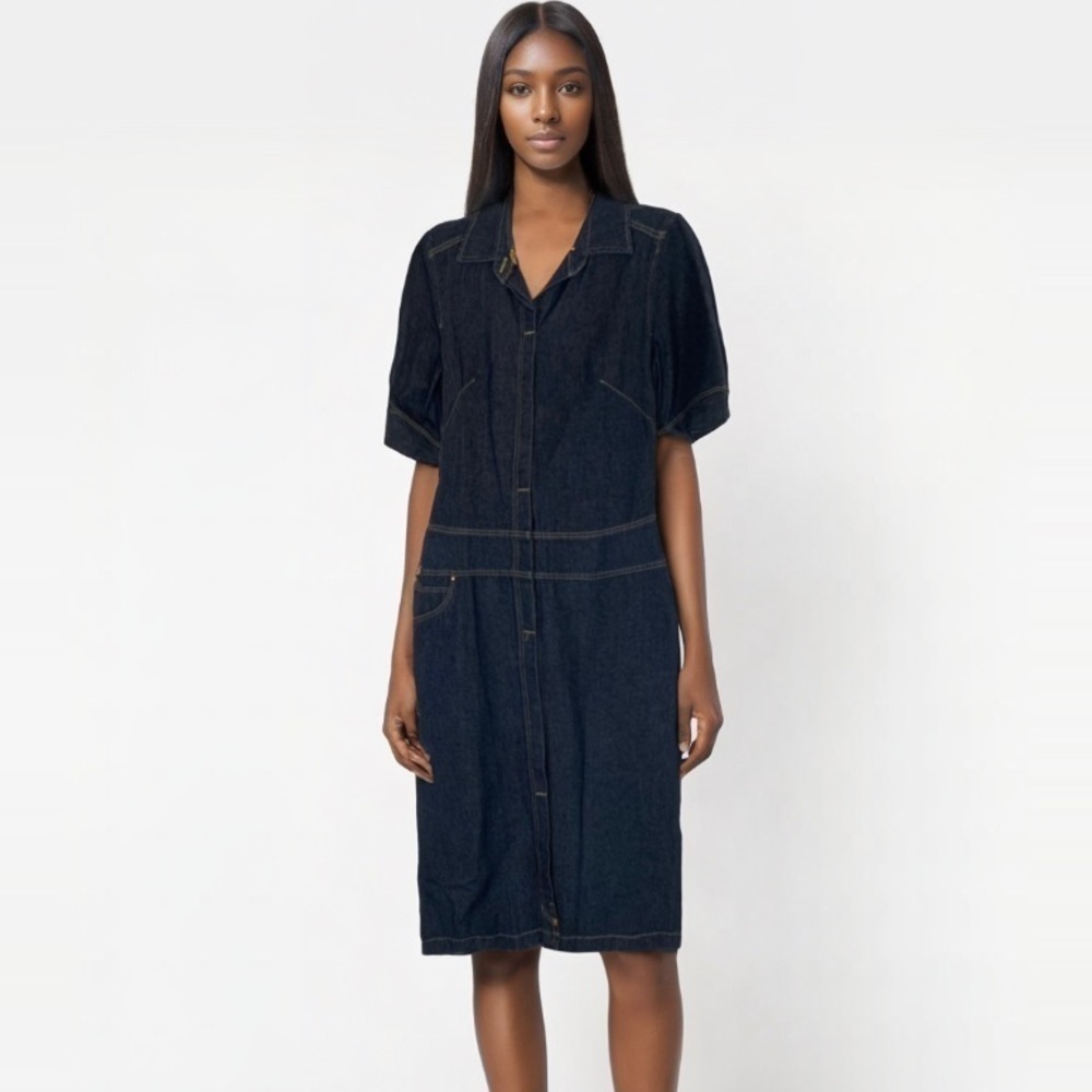 Vintage Paul Frank Denim Midi Dress Size 8